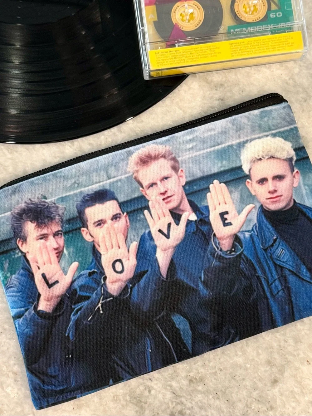 New Depeche Mode Strangelove Retro 80s Style Zippered Makeup Bag w/ Charm 8.5x6”